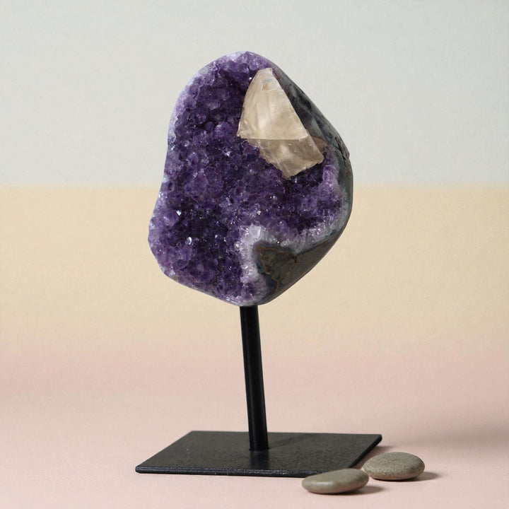 Amethyst with Calcite on Stand #2