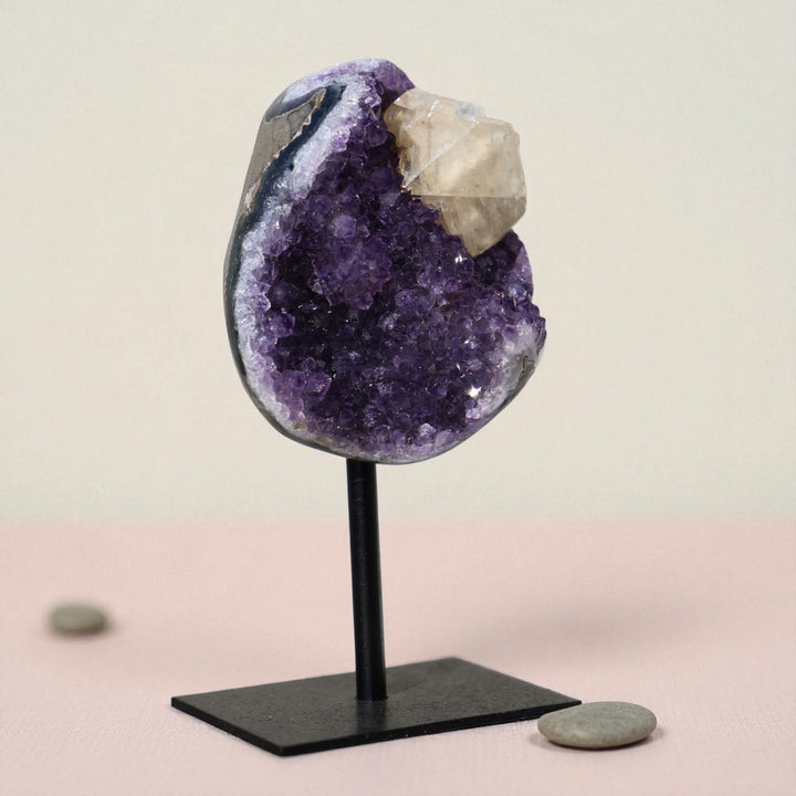 Amethyst with Calcite on Stand #2