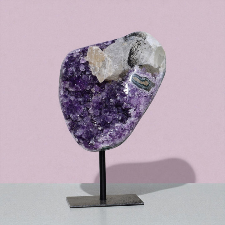 Amethyst with Calcite on Stand #4