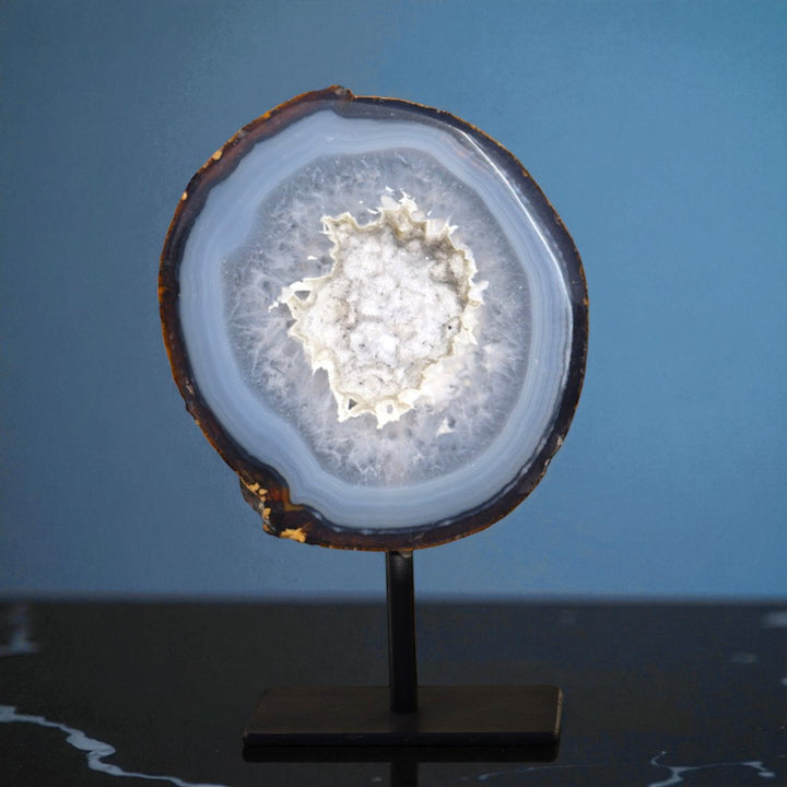 Agate Geode on Stand