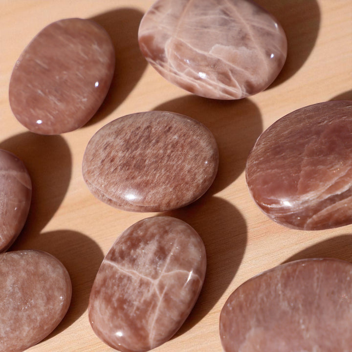 Peach Sunstone Palm Stone